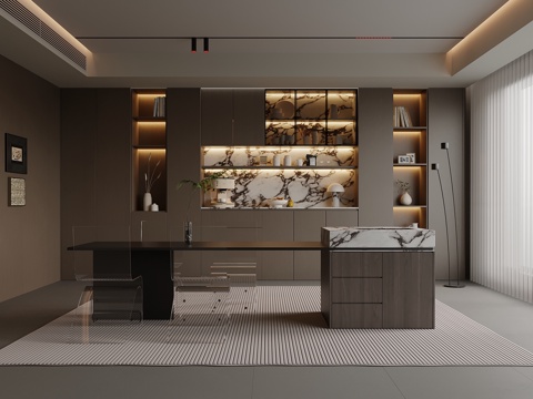  意式餐厅3d模型 