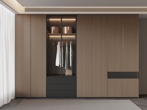  现代意式衣柜 储物柜3d模型 