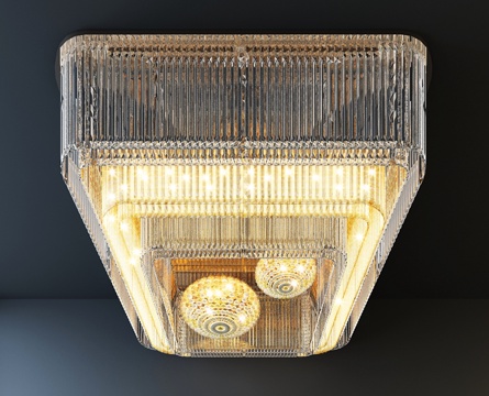  简欧大堂水晶灯 大厅吊灯3d模型 