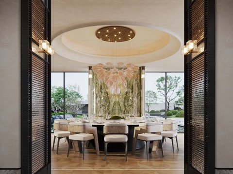  现代轻奢餐厅包厢 意式轻奢餐厅包厢 餐厅包房3d模型 