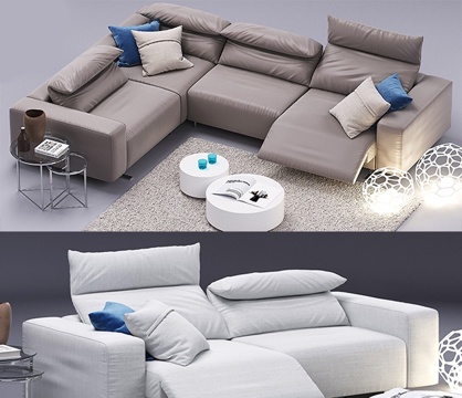  现代沙发茶几组合 沙发 茶几 沙发组合3d模型 