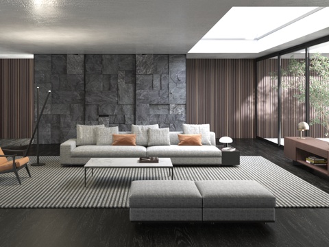  意式极简 minotti3d模型 