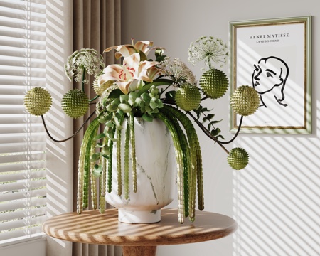  现代花瓶花艺 花瓶摆件3d模型 