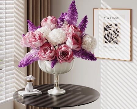  现代花瓶花艺 花瓶摆件3d模型 