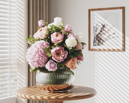  现代花瓶花艺 花瓶摆件3d模型 