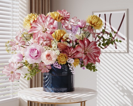  现代花瓶花艺 花瓶摆件3d模型 
