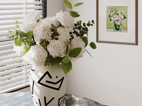  现代花瓶花艺 花瓶摆件3d模型 