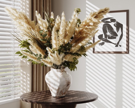  现代花瓶花艺 花瓶摆件3d模型 