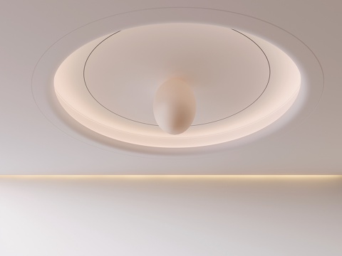  悬浮造型天花吊顶su模型 