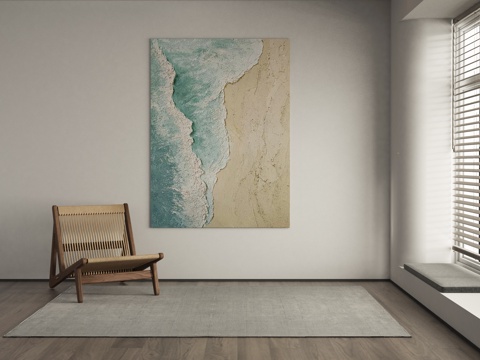  侘寂抽象挂画3d模型 