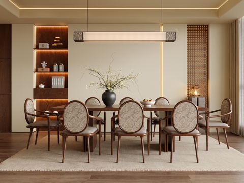 现代餐厅 餐桌椅3d模型 