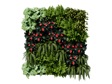  绿植墙 植生墙 绿墙su模型 