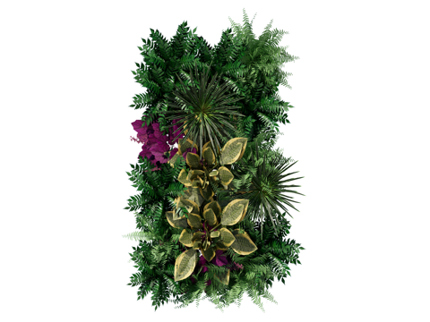 绿植墙 植生墙 绿墙su模型 