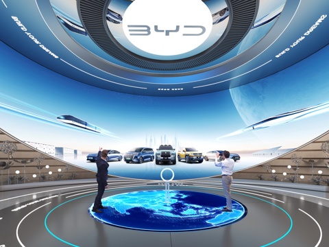  现代企业展厅3d模型 