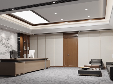  总经理办公室3d模型 