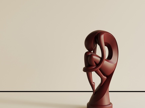  现代意式落地雕塑3d模型 