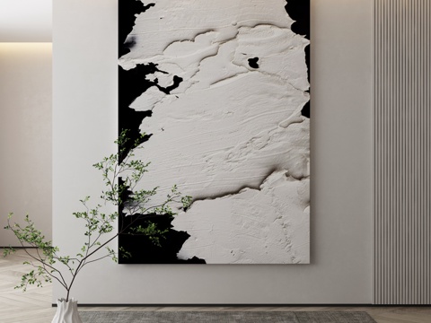  侘寂抽象挂画3d模型 