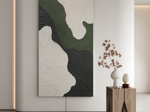  侘寂抽象挂画3d模型 
