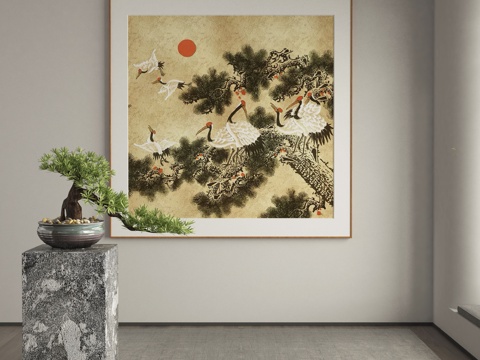  侘寂抽象挂画3d模型 