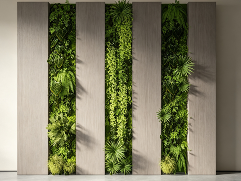  绿植墙su模型 
