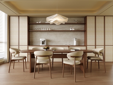  现代餐厅 餐桌椅3d模型 