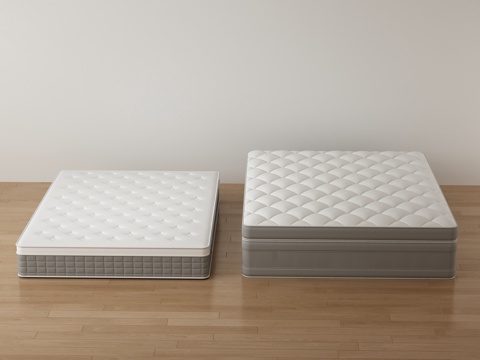  现代床品 床垫 双人床3D模型3d模型 