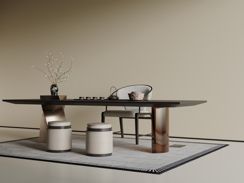  现代茶桌椅 茶台3d模型 