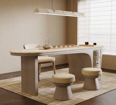  现代轻奢茶桌椅3d模型 