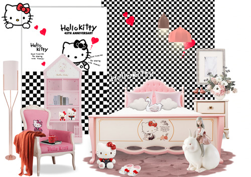 现代创意HelloKitty主题儿童房