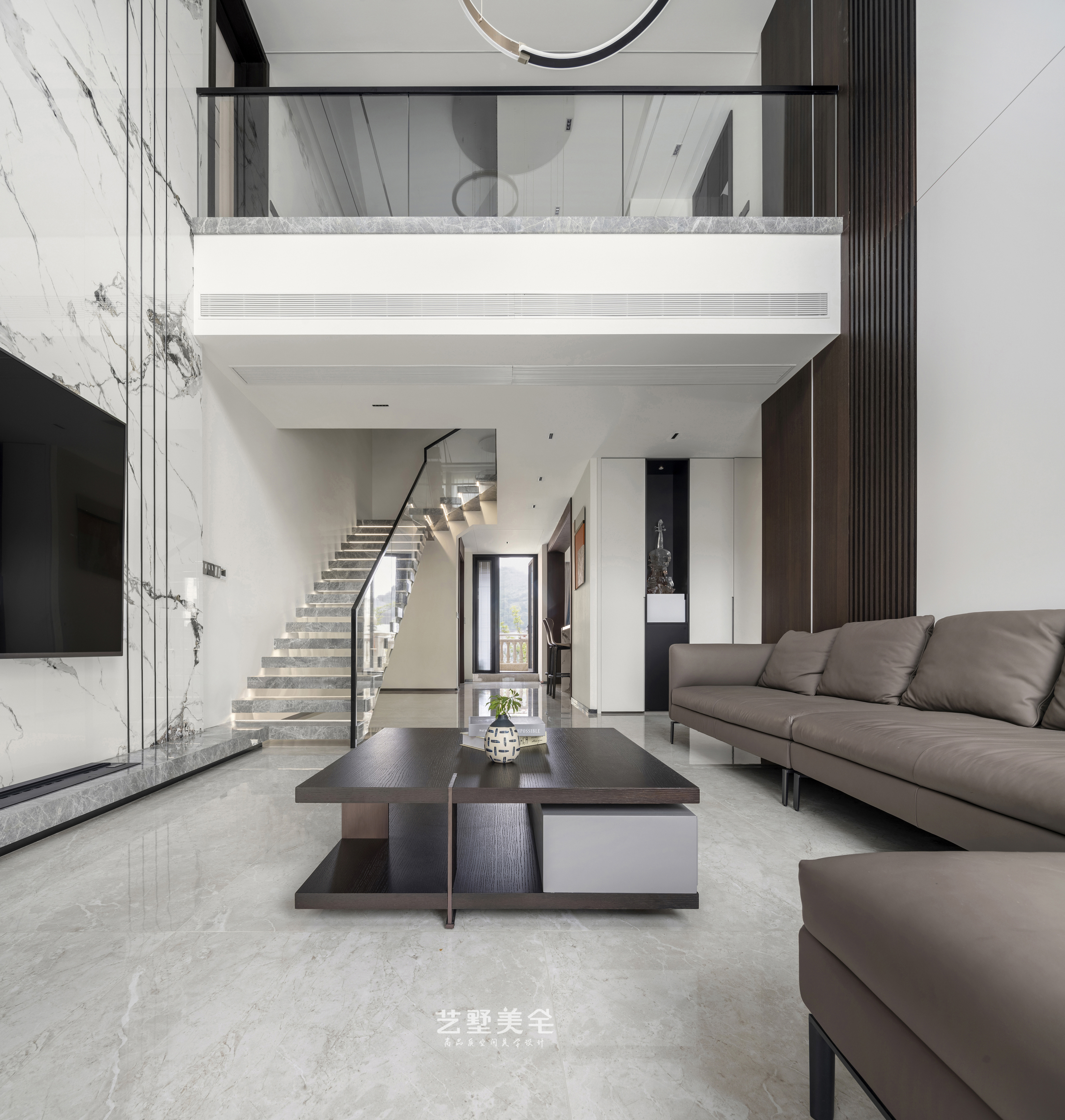 【台州-君悦别墅】350㎡现代风 悬浮楼梯 挑高客厅,神仙布局!