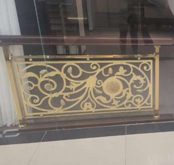 欧式黄铜雕版楼梯扶手