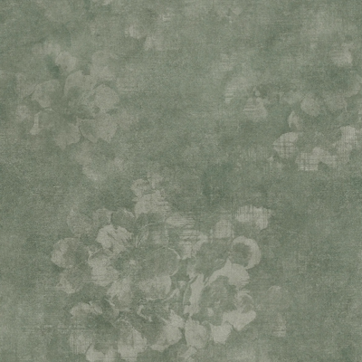  绿色复古植物印花连纹花砖 