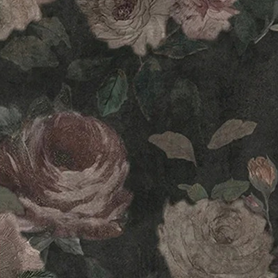  复古植物印花连纹花砖 