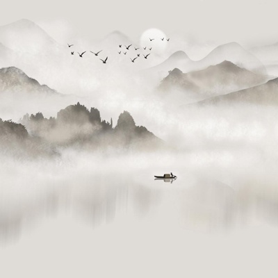  远山水墨壁纸 