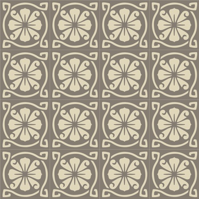  无缝欧式维多利亚风格复古水泥混凝土石材几何拼花图案瓷砖花砖地 