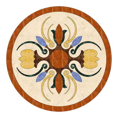  圆形免扣大理石材拼花图案纹理 