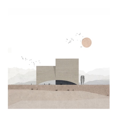  色彩建筑装饰画 