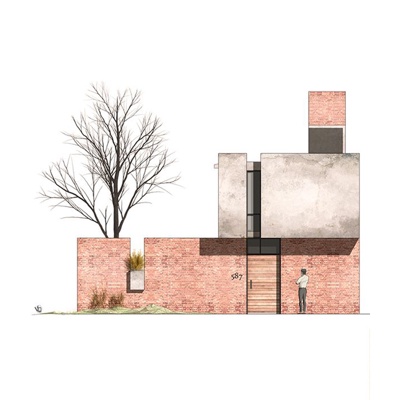  色彩建筑装饰画 