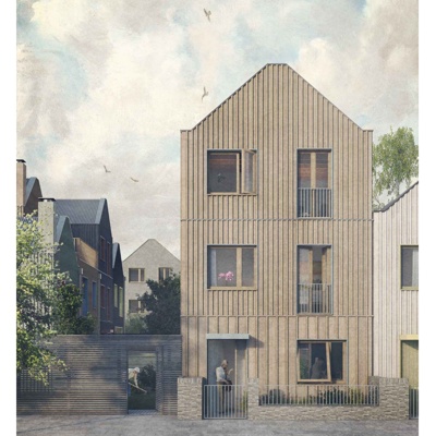  色彩建筑装饰画 