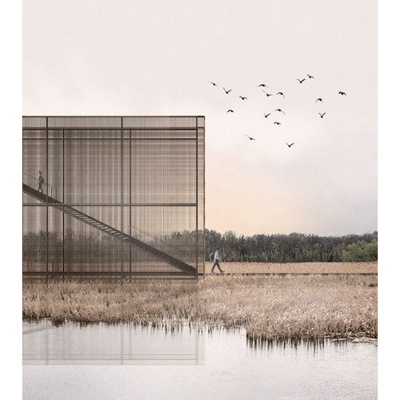  色彩建筑装饰画 