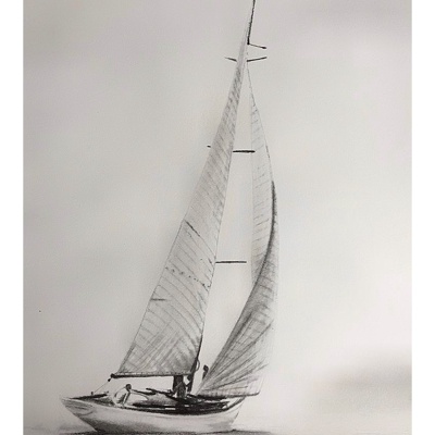  黑白素描装饰画 