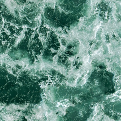  无缝绿色水波纹水面水池浪花海浪纹理 