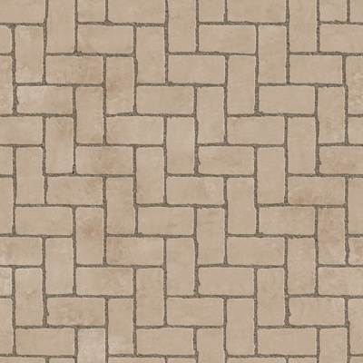  无缝米黄色人字纹拼花水泥地砖人行道路地面广场铺贴 