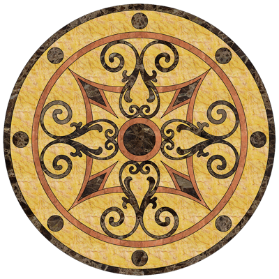  圆形免扣大理石材拼花图案纹理 