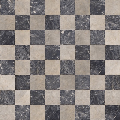  灰色大理石材棋盘格拼花 