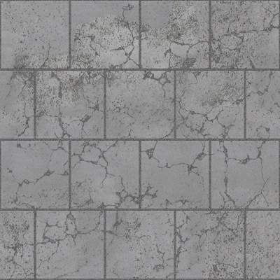  无缝破损水泥拼花地砖人行道路地面广场铺贴 