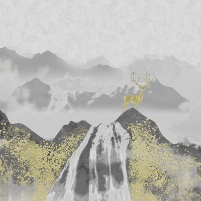  刺绣壁布 新中式壁画 