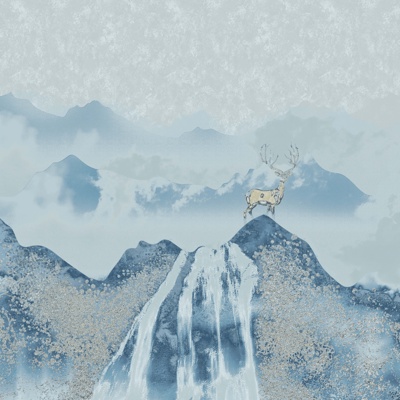  刺绣壁布 新中式壁画 