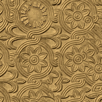  无缝黄铜色不锈钢浮雕压花印花金属板 
