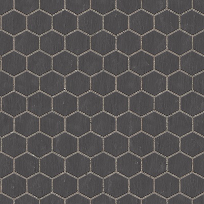  无缝六角形石材拼花地砖人行道路地面广场铺贴 